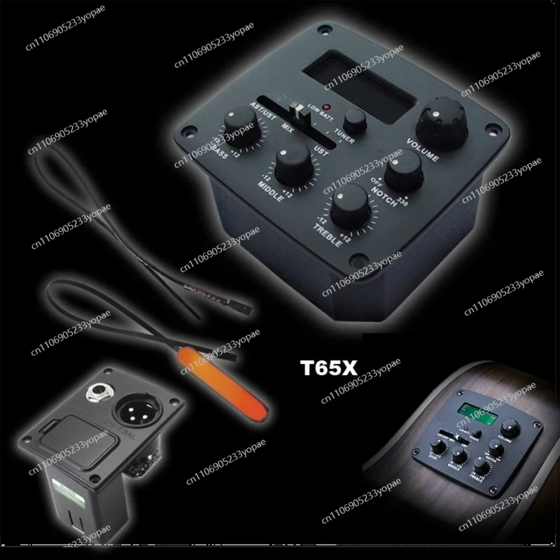 For B-BAND T65 Preamp UST and AST Pickups Dual Inputs for Acoustic Guitar 3 Band EQ Feedback Notch Phase Control LCD Tuner