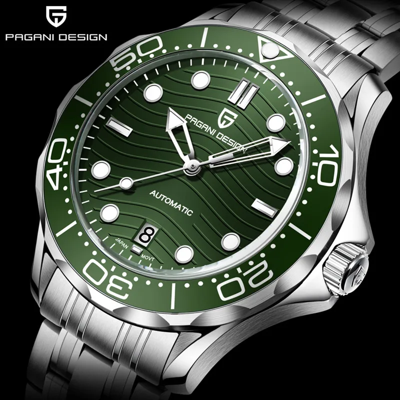 

PAGANI DESIGN PD-1685 Men's Fully Automatic Stainless Steel Sport Wristwath Miyota 8215 Movement Ceramic Bezel Luxury Men Wath