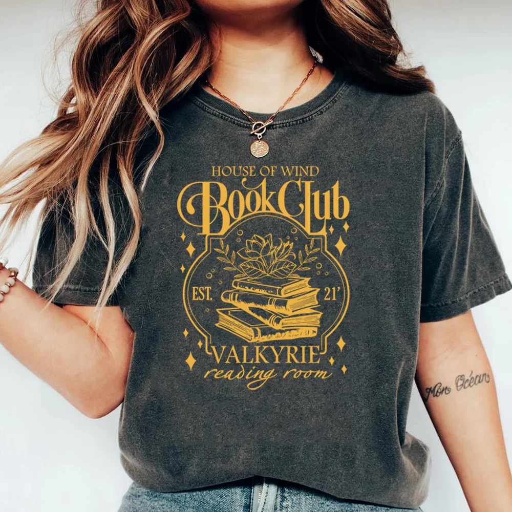 ACOTAR House of Wind Book Club Shirt Night Court Velaris Library Sarah J Maas T-shirt Throne of Glass Valkyrie SJM Fans Top Gift