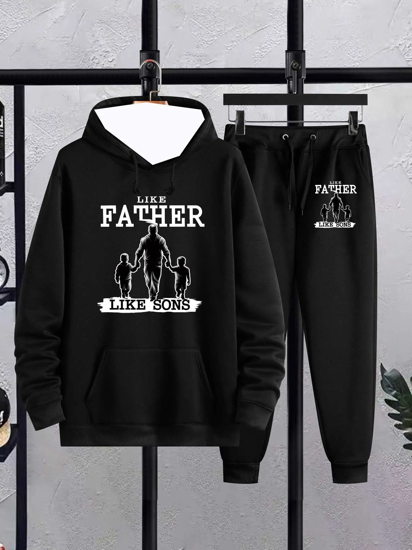 

2025Осенне-зимний новый спортивный комплект Y2K, толстовка с капюшоном для родителей и детей, мужская мода с принтом, супер большой удобный повседневный уличный комплект из двух предметов