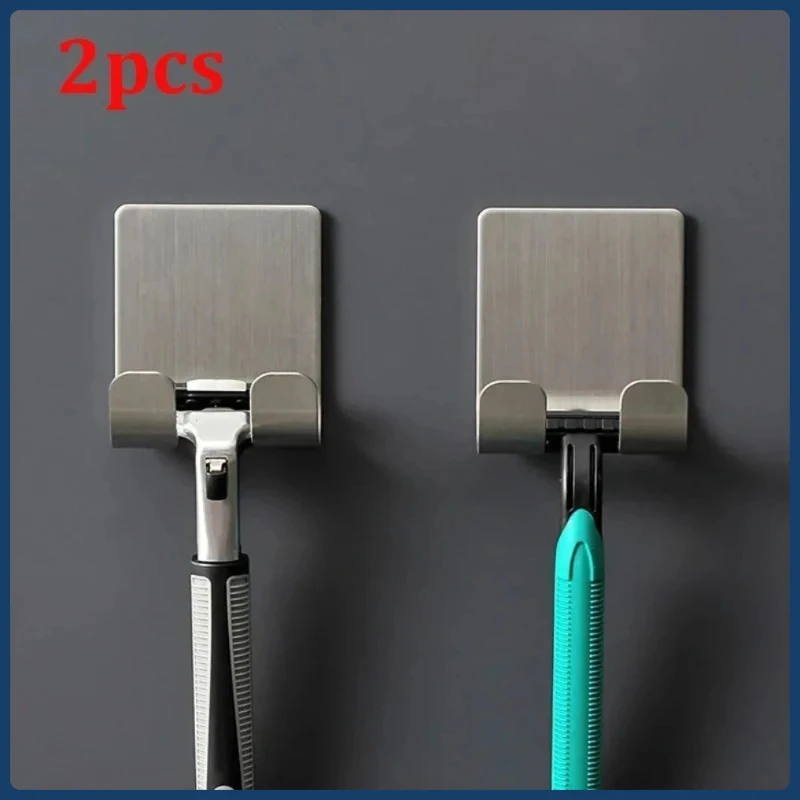 

2 шт., настенный держатель для бритвы, крючок для хранения, подставка для бритвы в ванной, мужской держатель для бритвы, держатель для лезвий бритвы, крючки ﻿