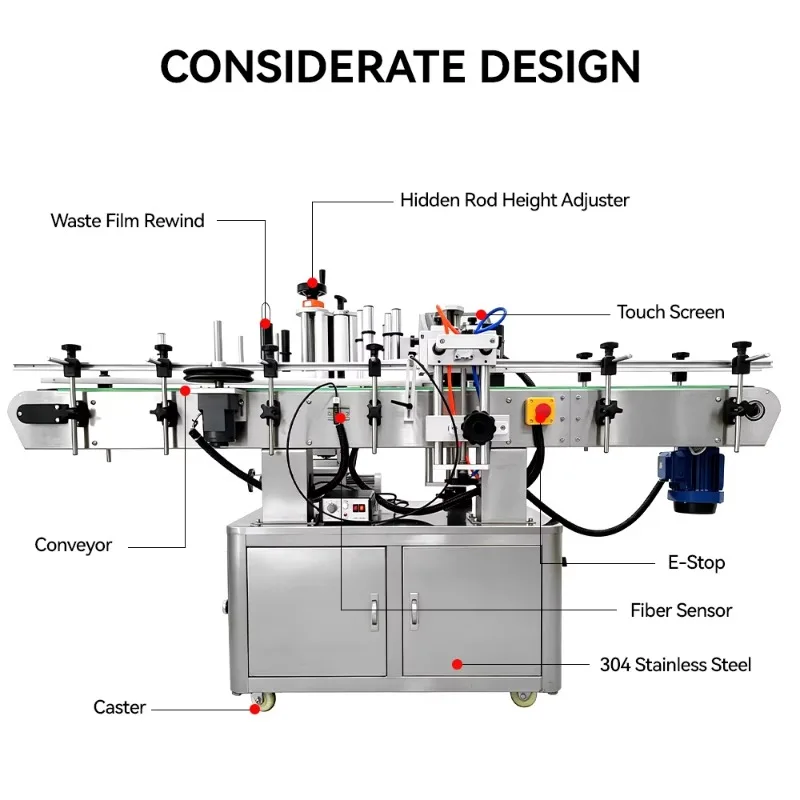 Custom Made  Automatic Round Bottle Labeling Machine with Date Coder for Glass