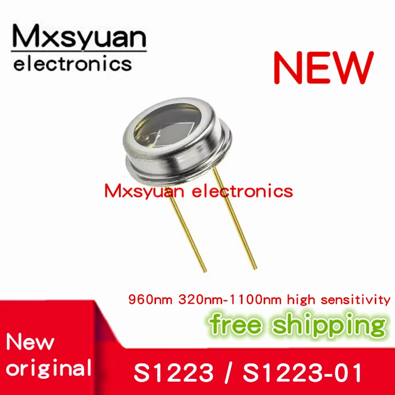 1PCS/Lot 100% New original S1223 S1223-01 DIP-2 Silicon PIN photodiode peak wavelength 960nm 320nm-1100nm high sensitivity