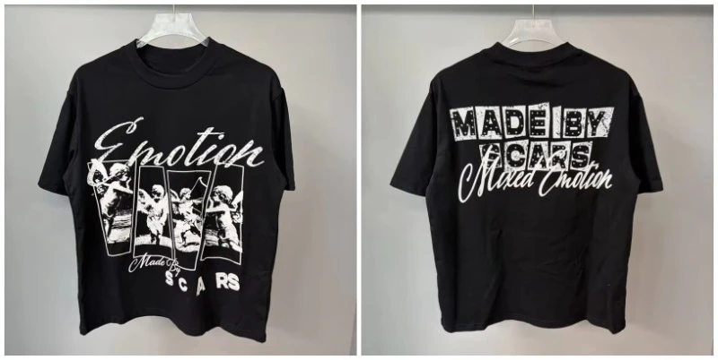 2026 New MIXED-EMOTION printed pattern Men Women T-shirt Loose casual Shinning Diamond Tees Y2K High street trendy Men T-shirt