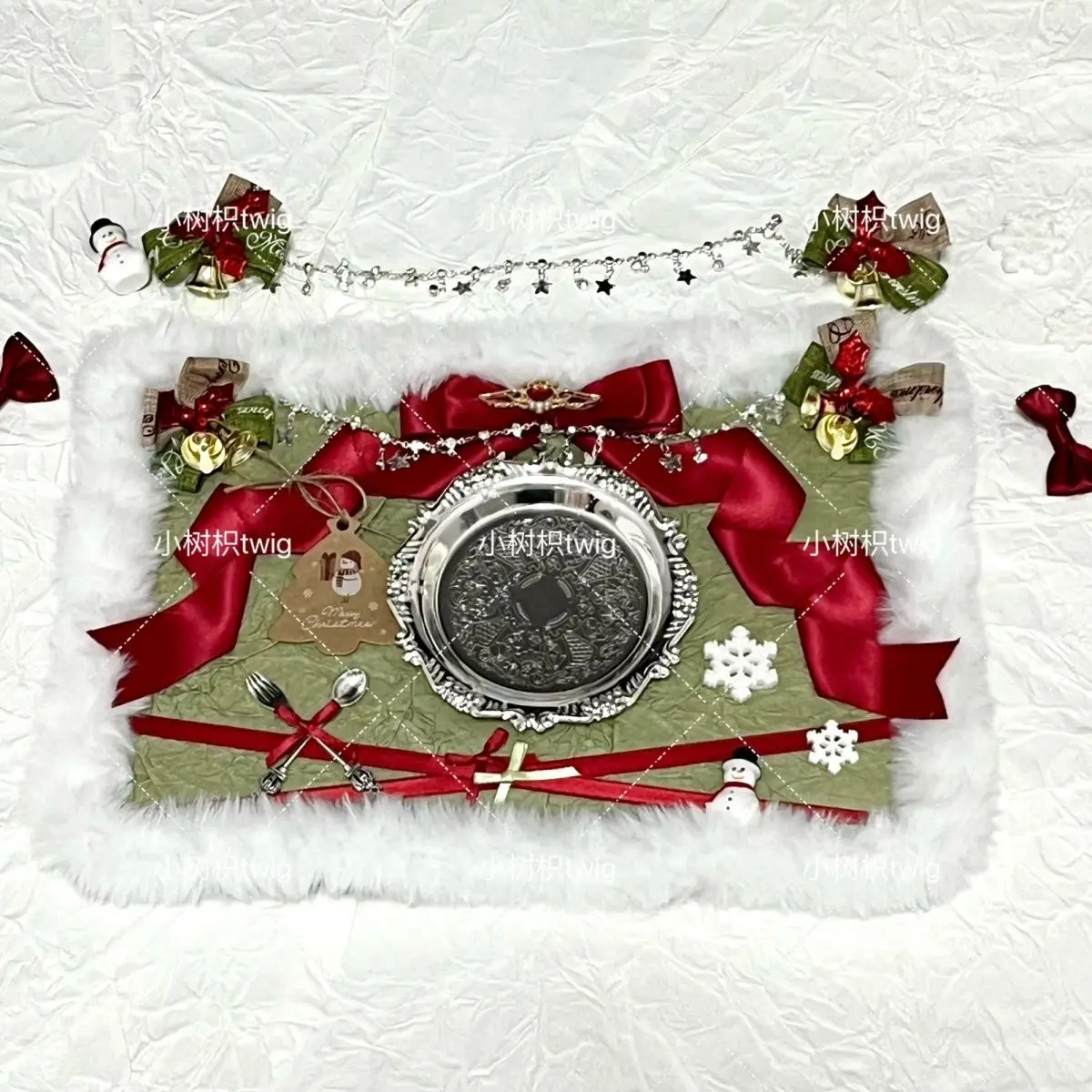 Winter Christmas Silver Dinner Plate Goods Display Cosplay Ita Bag Accessories Badge Display Board For Ita Bag