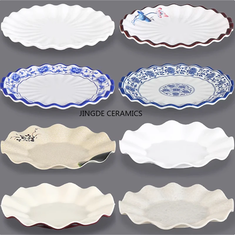 1pc Special Stir Fry Dish for Melamine Restaurants Cold Dish Plate Fast Food Dish Hotel Self-service Tray Kitchen Utensils