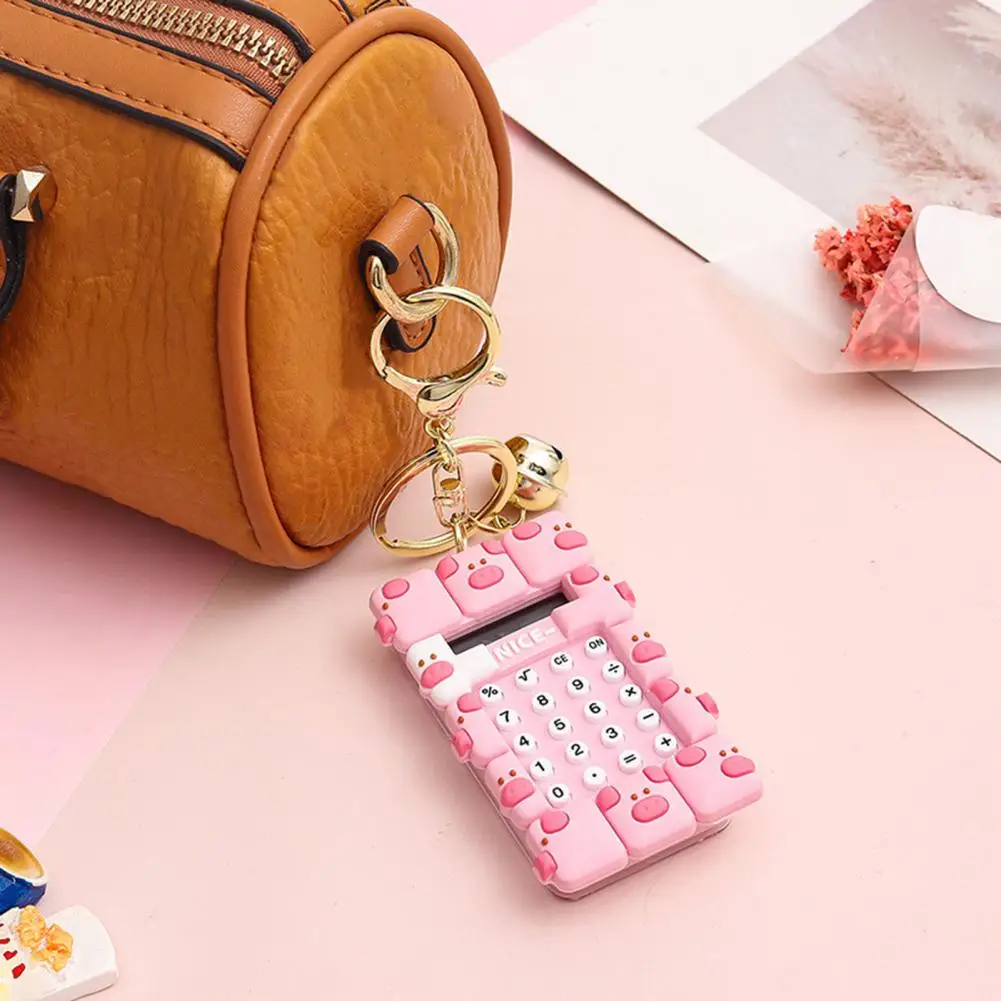 Llavero portátil con forma bonita para uso en el hogar y la escuela, minicalculadora, calculadora de mano