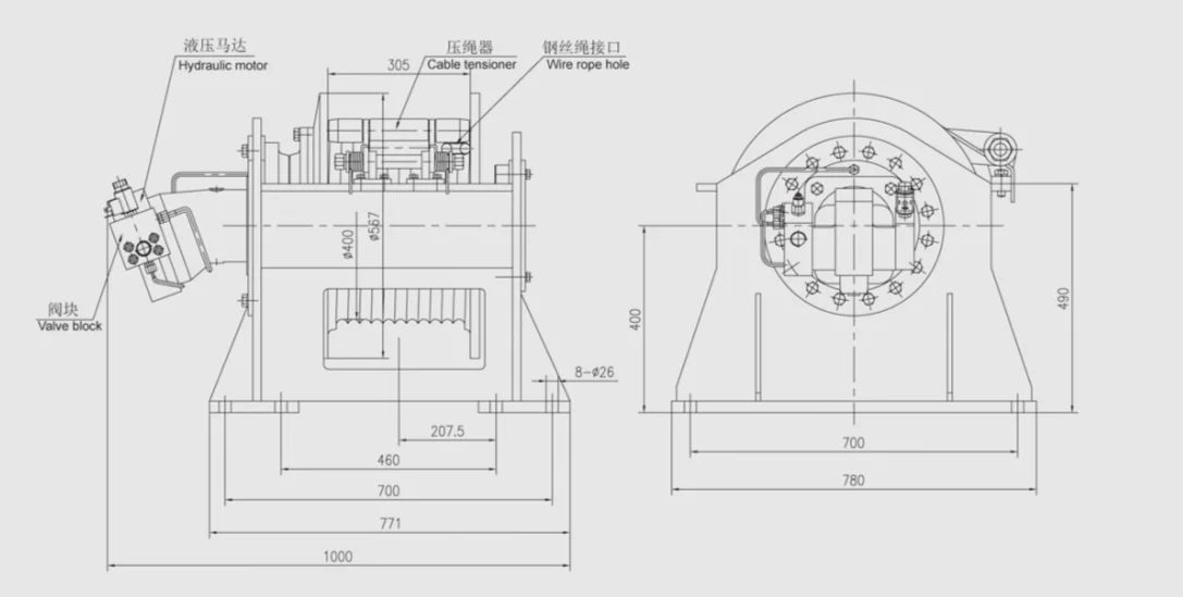 11ton Windlass Winch for Drilling Rig Winch for Sale