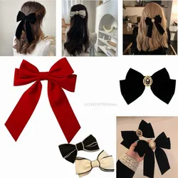 Imitation Bowknot Hair Clips For Women Hairpin Top Head Hairpin Ponytail Barrettes Elegant Bows Hair Accessoires Soild Headwear