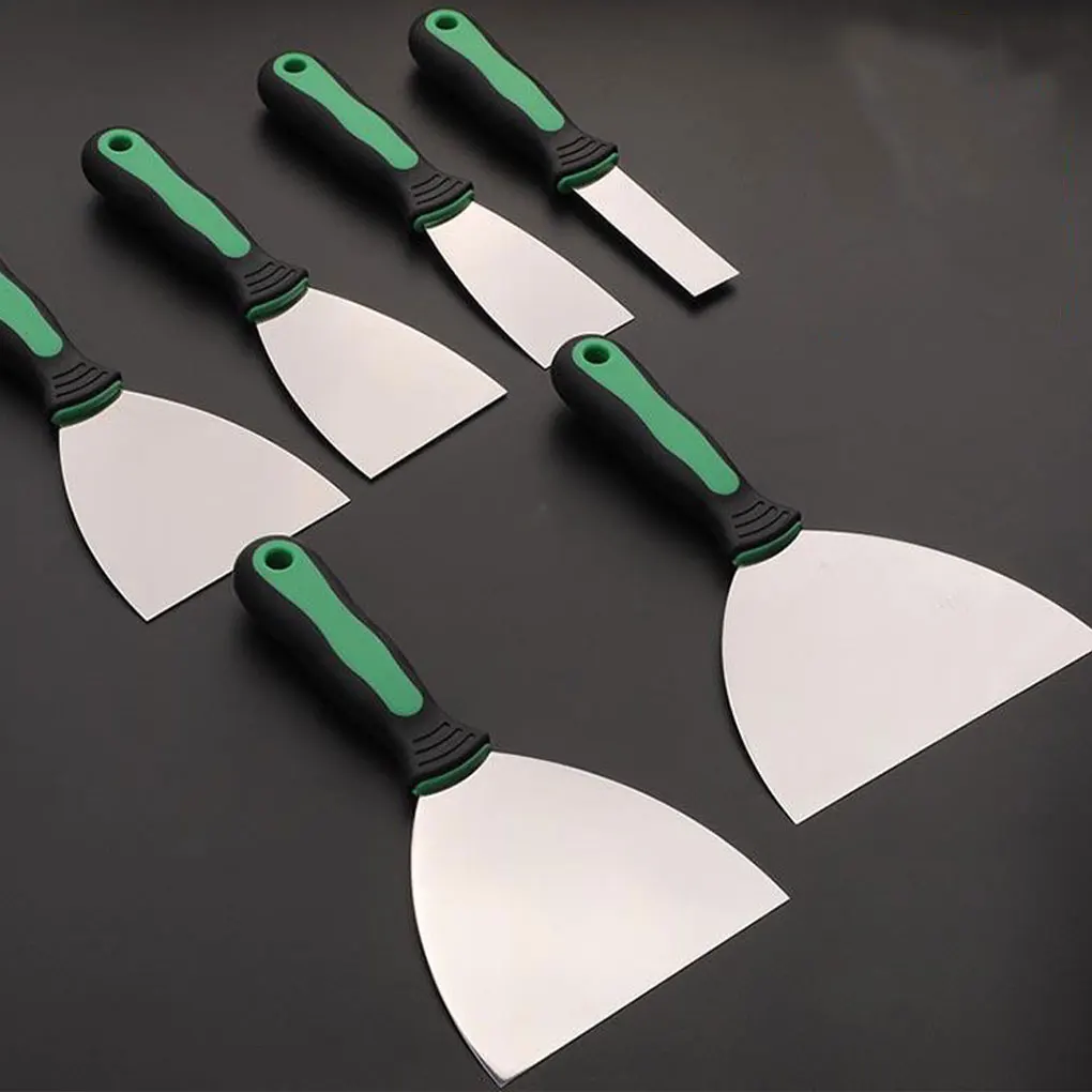 6pcs Stainless Steel Impact-resistant Paint Putty Knife For Wide Application In Wall Paint Prep