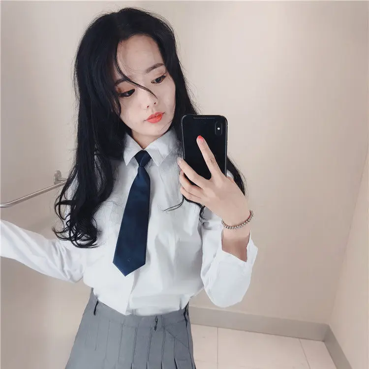 DK Uniform ins Tuku Harajuku Small Tie Women's Fashion Korean Edition Solid Color Decoration Academy Style JK Student Japanese B