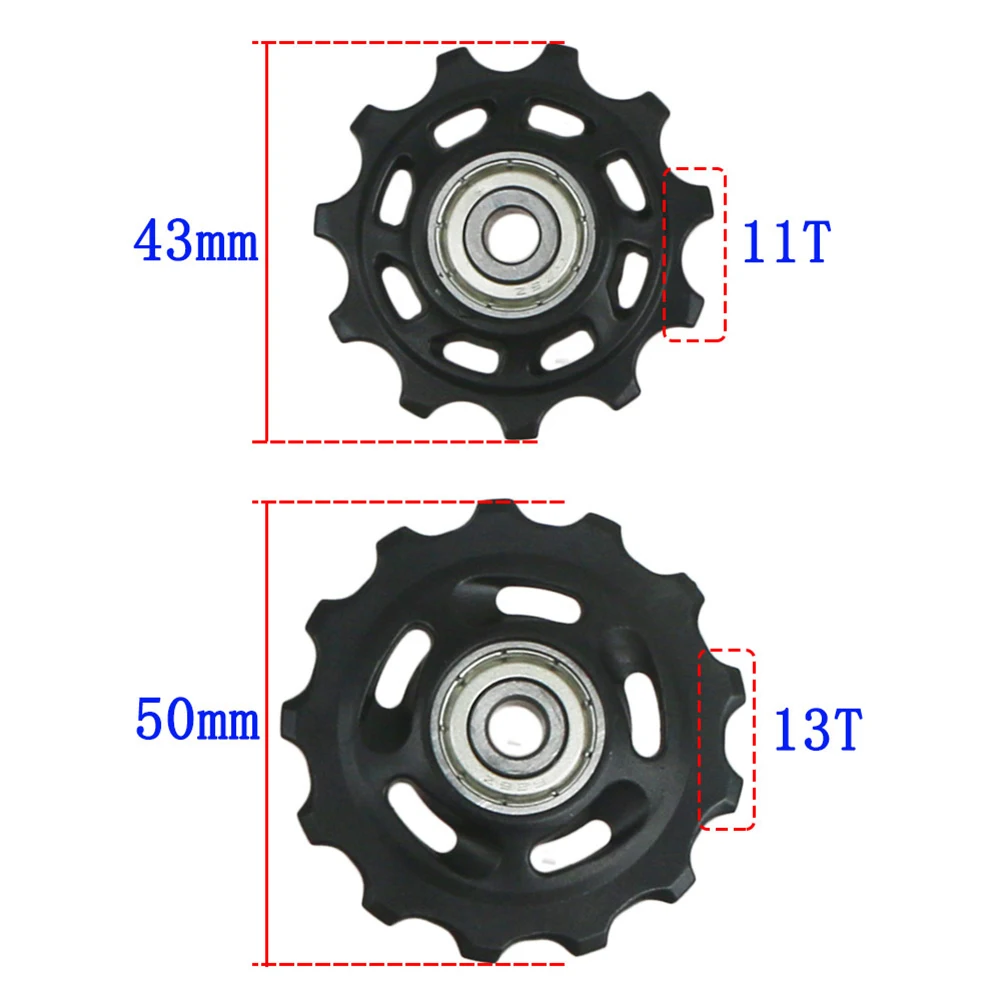 11T 13T Bearing MTB Bicycle Rear Guide Wheel Jockey Rear Derailleur Pulley Roller For 9/10/11Speed Sealed Steel Bearing