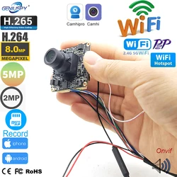 Diy Home Security 5MP 2MP H.265 HD Onvif P2P Size 38*38mm Audio Wide Angle Wifi IP Camera Module TF Card Slot Camhi Camhipro