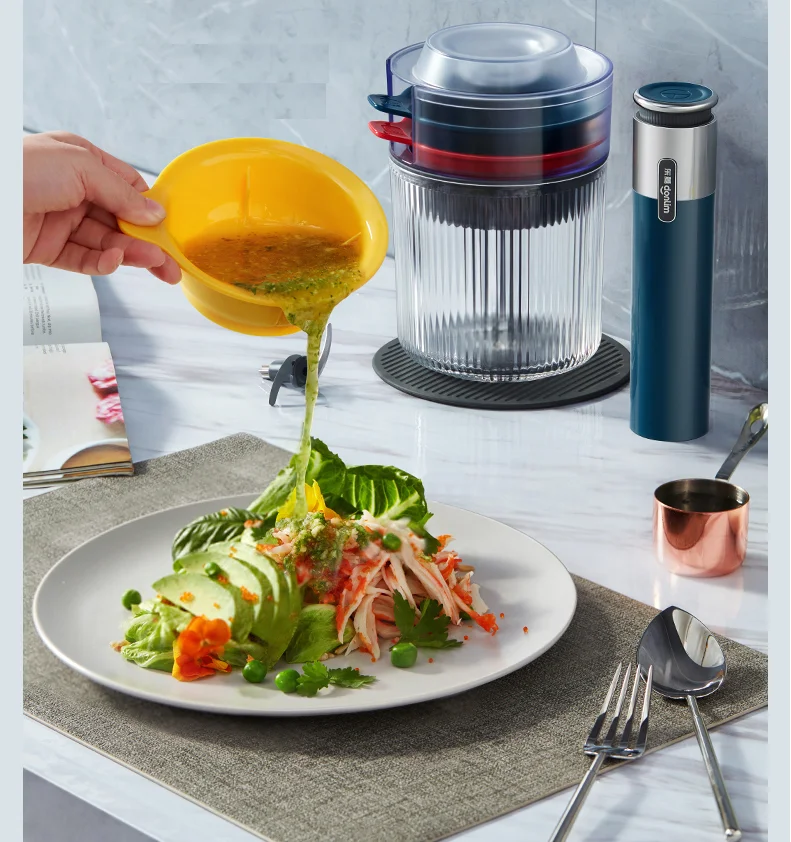 Tritacarne elettrico ricaricabile portatile multifunzionale per verdure rettificatrice per alimenti con 4 ciotole per macinare