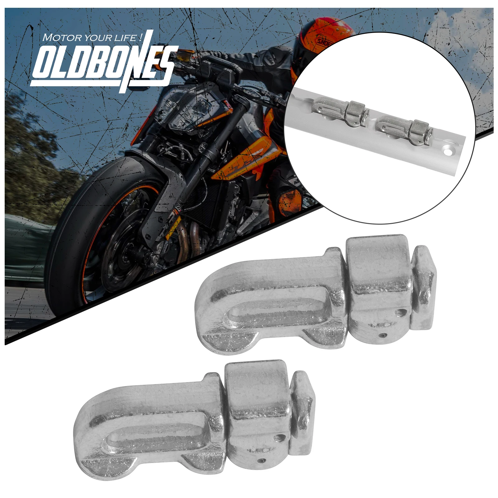 Oldbones 2PCS L Track Double Stud Bolt Fitting Tool Heavy Duty Dirt Bike Truck ATV Rail Tie Down Anchor Loading Points