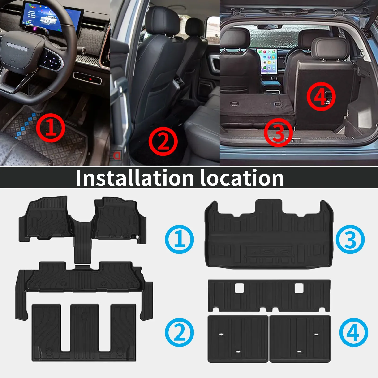 for Toyota ISIS 2004-2017 Waterproof TPE Car Mats 3D Laser Scanning Perfect Fit Odorless Accessories Easy Clean