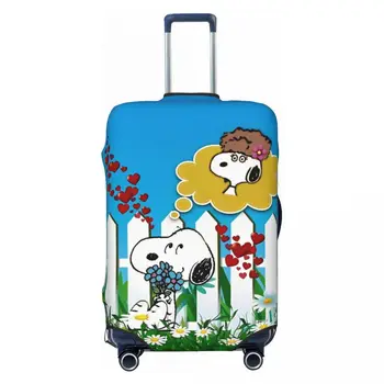Snoopy Peanuts Print Kofferhoes Dier Schattige Hond Anime Vakantie Reizen Praktische Bagagekofferbeschermer