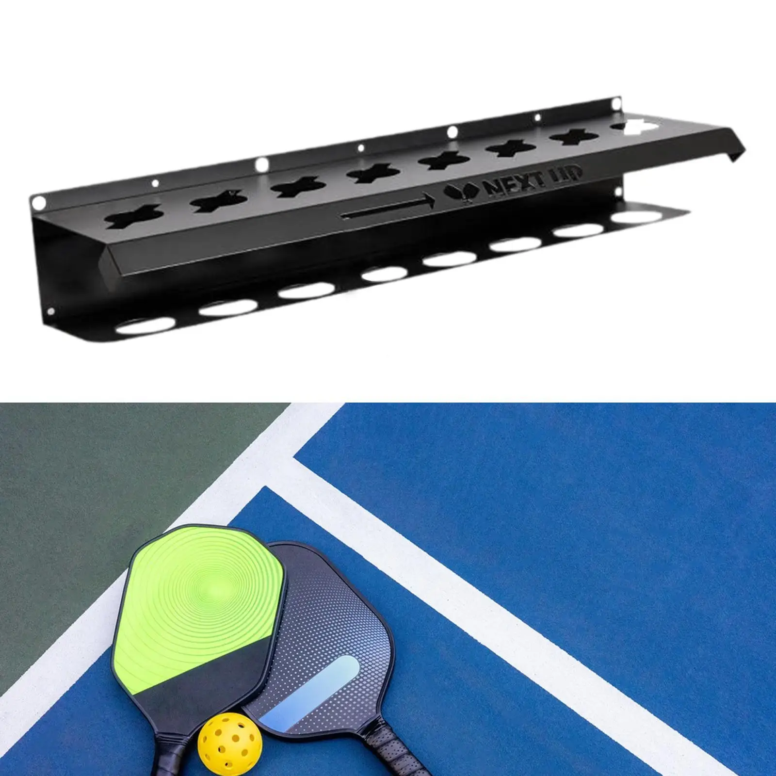 Pickleball Paddle Rack Equipment Heavy Duty Paddle Storage Rack Portable Metal