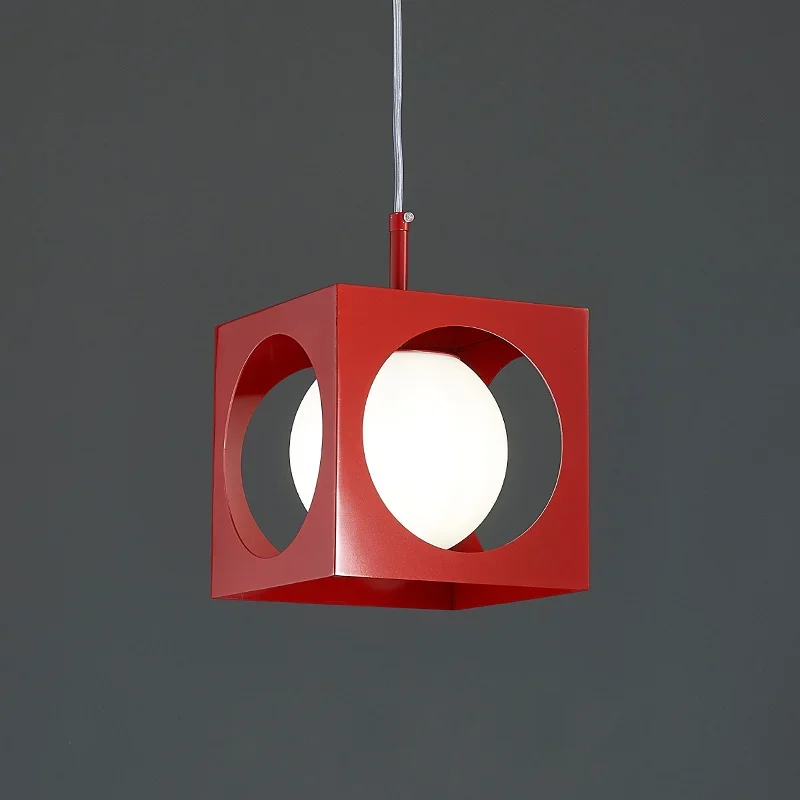 nordic designer pendant lamp space age cube luz quadrada para cozinha foyer decoracao do quarto restaurante pendurado luzes vermelhas 01