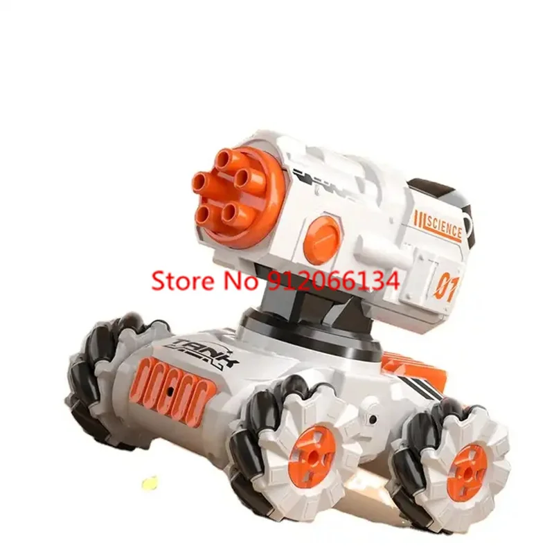 Design compatto Rilevamento gesti Smart RC Carro armato 2.4Ghz Fire Bullet Musica dinamica Multi-Person Combattimento Telecomando Stunt Car