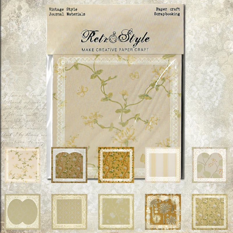 Panalisacraft 50sheet Vintage Style Lace Effect Patterned Paper Scrapbooking paper pack handmade craft paper Background pad card