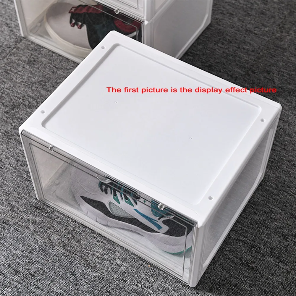 Magnetic Suction Sneaker Storage Box Transparent Basketball Shoes Shoe Box Collection Display Shoe Cabinet Clear