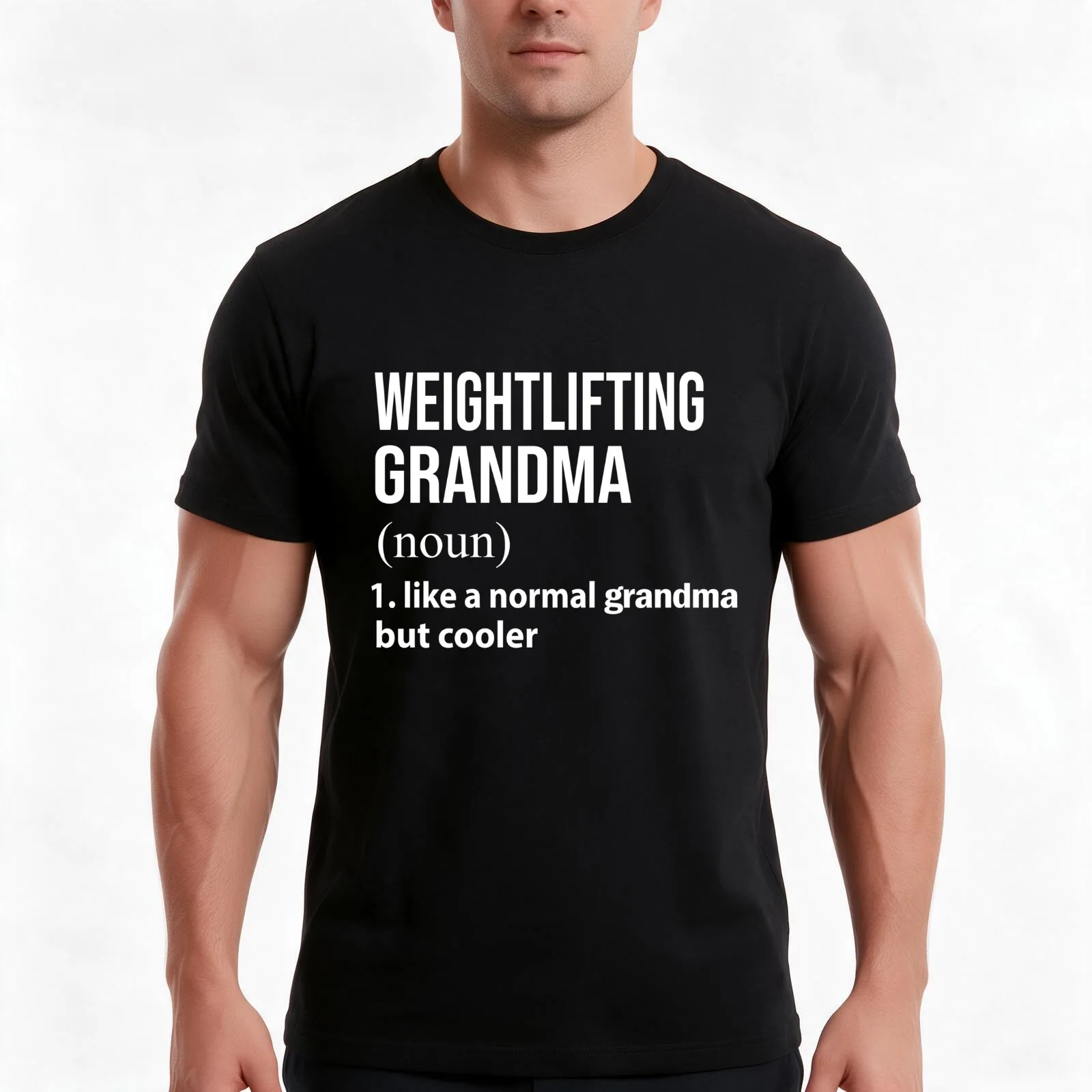 Weightlifting grandma like a normal grandma but cooler T-Shirt, Summer Casual Cotton Tee, Oversized Streetwear Tops, 100% Cotton