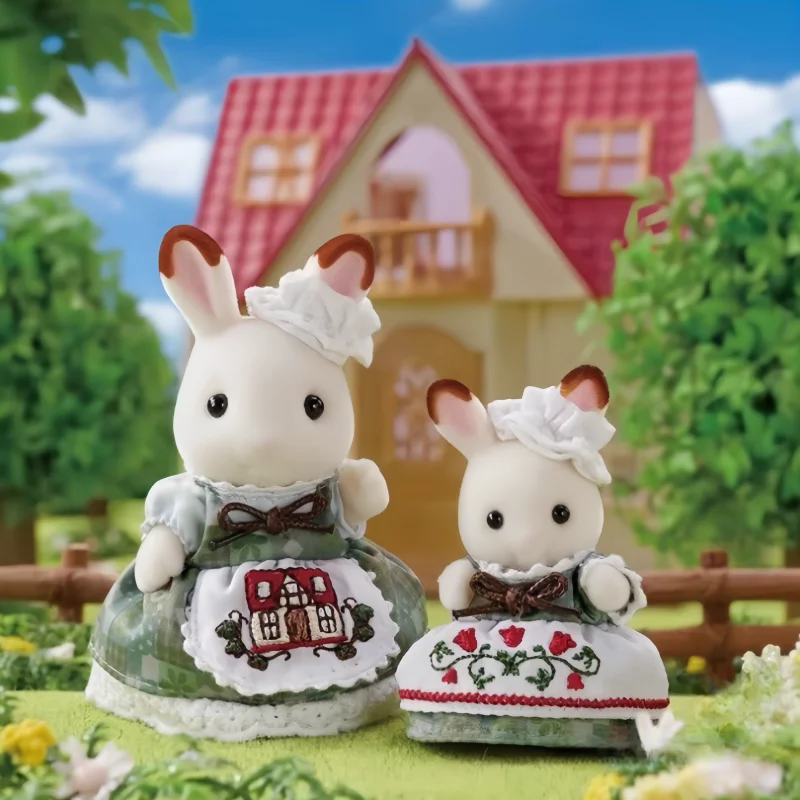 Sylvanian Familien begrenzte Stile Erdbeer bestickte Schokolade Kaninchen Set Zubehör Spielzeug niedlichen Flock puppe Spielzeug Weihnachts geschenke