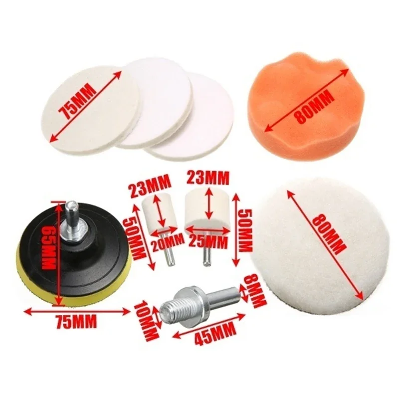 8/10pcs Car Glass Polishing Tool Windshield  Scratch Repair Kit Car Body Polishing Disc