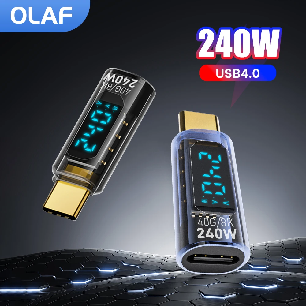 

PD240W Адаптер типа C к цифровому дисплею USB 4.0 OTG Быстрая зарядка 8k@60Hz Разъем типа C для литья экрана для iPhone 15