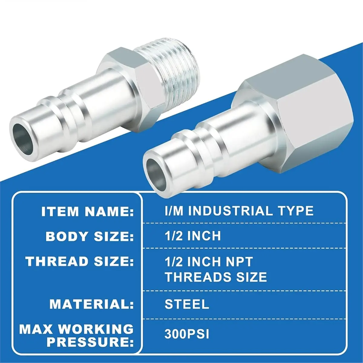 10PCS 1/2 Inch NPT Air Compressor Hose Quick Connect Fittings with 1/2