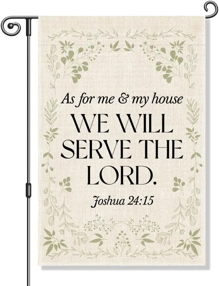 Perfectinsoy As For Me And My House We Will Serve The Lord Bible Verse Garden Flag for Indoors Outdoors, Religious Scripture WWP