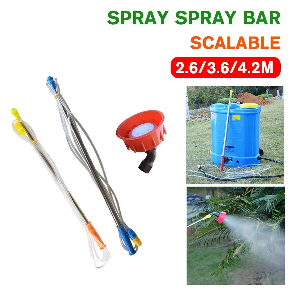 Tige télescopique en acier inoxydable 2,6/3,6 m avec tête de pulvérisation haute portée, tube télescopique, raccords pour pulvérisateur électrique de jardin, verger, parc, 1 pièce