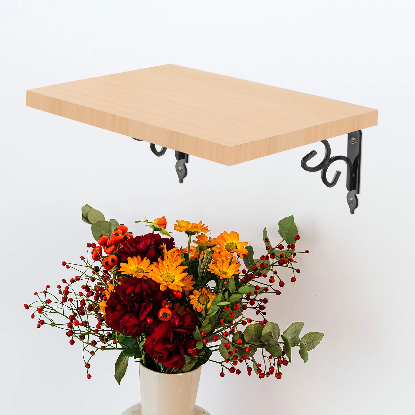 

2Pcs Right Angle Shelf Brackets Alloy Metal Floating Shelf Bracket Heavy Duty Wall Mount Support Brackets for Wood Shelves