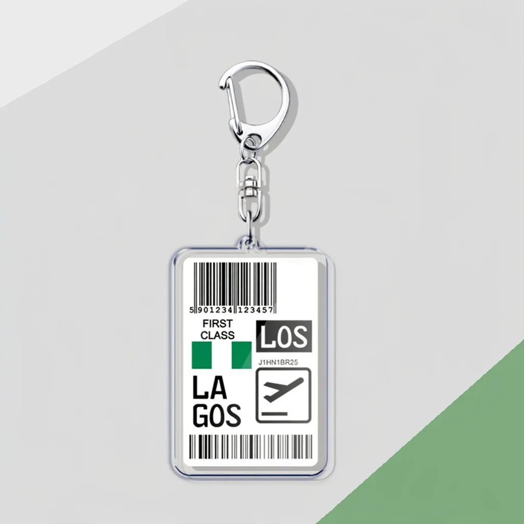 Curacao Copenhagen Travel Tickets Boarding Pass Acrylic Keychain Backpack Pendant Travel Enthusiast Commemorate Surrounding Gift