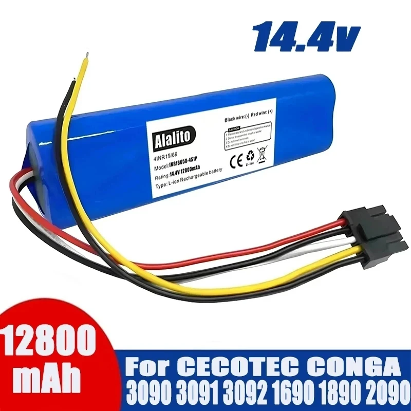 

CECOTEC CONGA 3090 3091 3092 1690 1890 2090 Robot Vacuum Cleaner Battery Pack Replacement Accessories 14.4 Volts 12800mAh