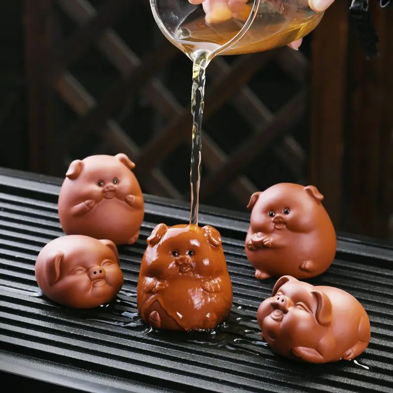 Purple Sand Tea Play Ornament Tea Pet Plate Raised Zodiac Pig Boutique Table Accessories Personality Creative Decoration 2