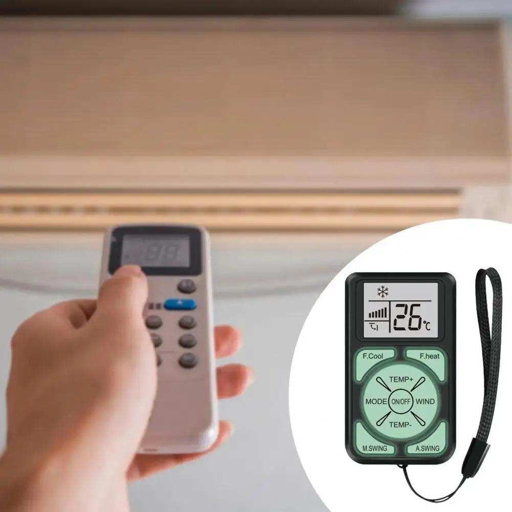 Air Conditioner Remote Control Easy Setup Multi-Brand Compatible Universal English Air Conditioning AC Remote with Lanyard