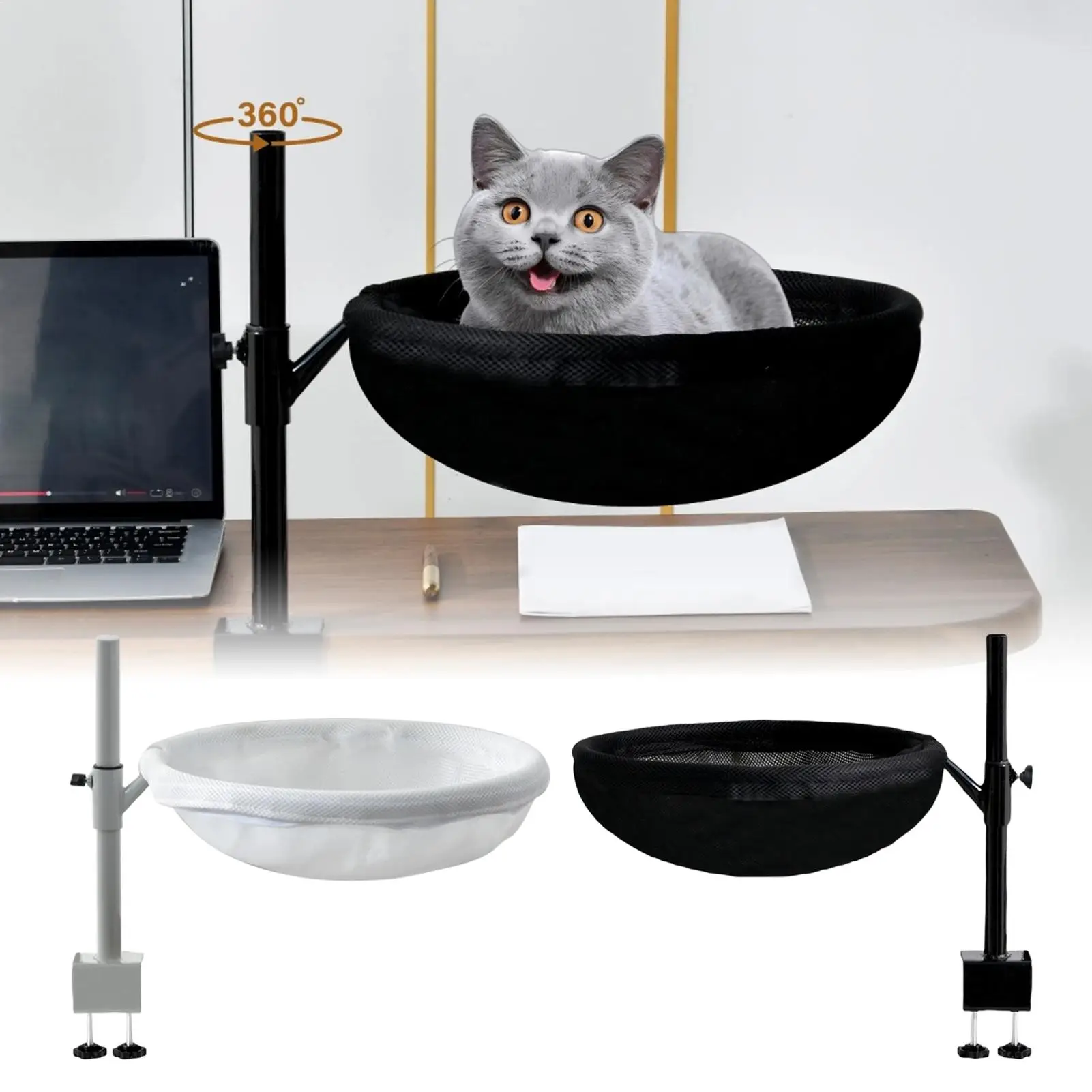 

Pet cat rack 360 Rotating Nest Pet Supplies with Removable Washable Cover mobile portable washable Desktop suspended cat bed