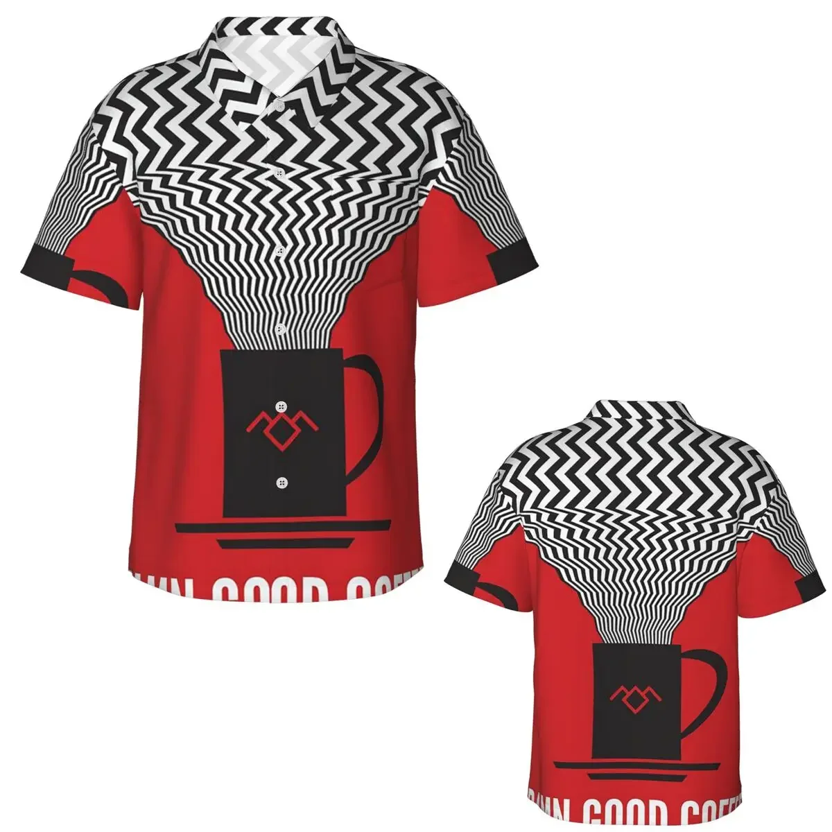 Twin Peaks Red Room Hawaiian Shirts Casual Men Short Sleeve Shirt for Summer Beach Men's Button Tops