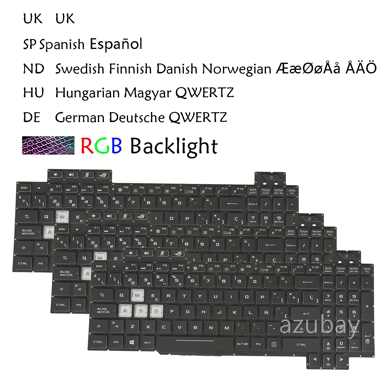 UK LA SP NE GR HG Keyboard For Asus V170162IE1 V170162FE1, 0KNR0- 661AUK00 6614LA00 661ASP00 6614SP00 6614ND00 6614GE00 6614HU00