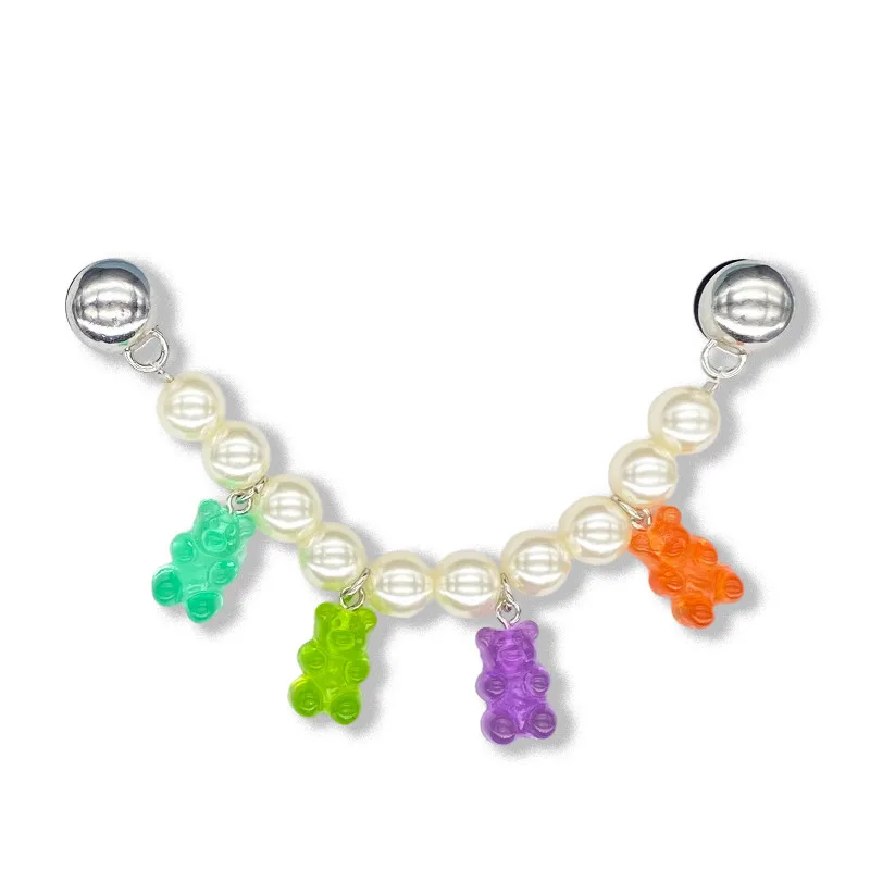 JJBXC charm Shoe Buckle Shoe Accessories Candy Bear Pearl Chain DIY Fashion Shoes Accessories
