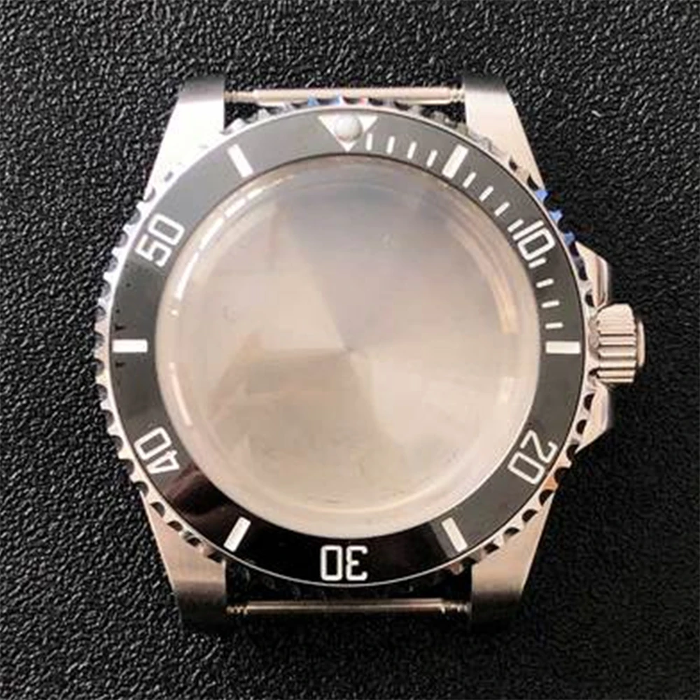 Stainless Steel Case NH35 40MM Convex Mirror Sapphire Glass Watch Case for NH35/NH36 Movement Modification Watch Shell Parts