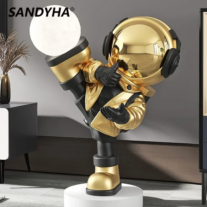 

SANDYHA Modern Astronaut Living Room Ornament Floor Lamps Spaceman Led Standing Table Light for Bedroom Decor Lighting Fixtures