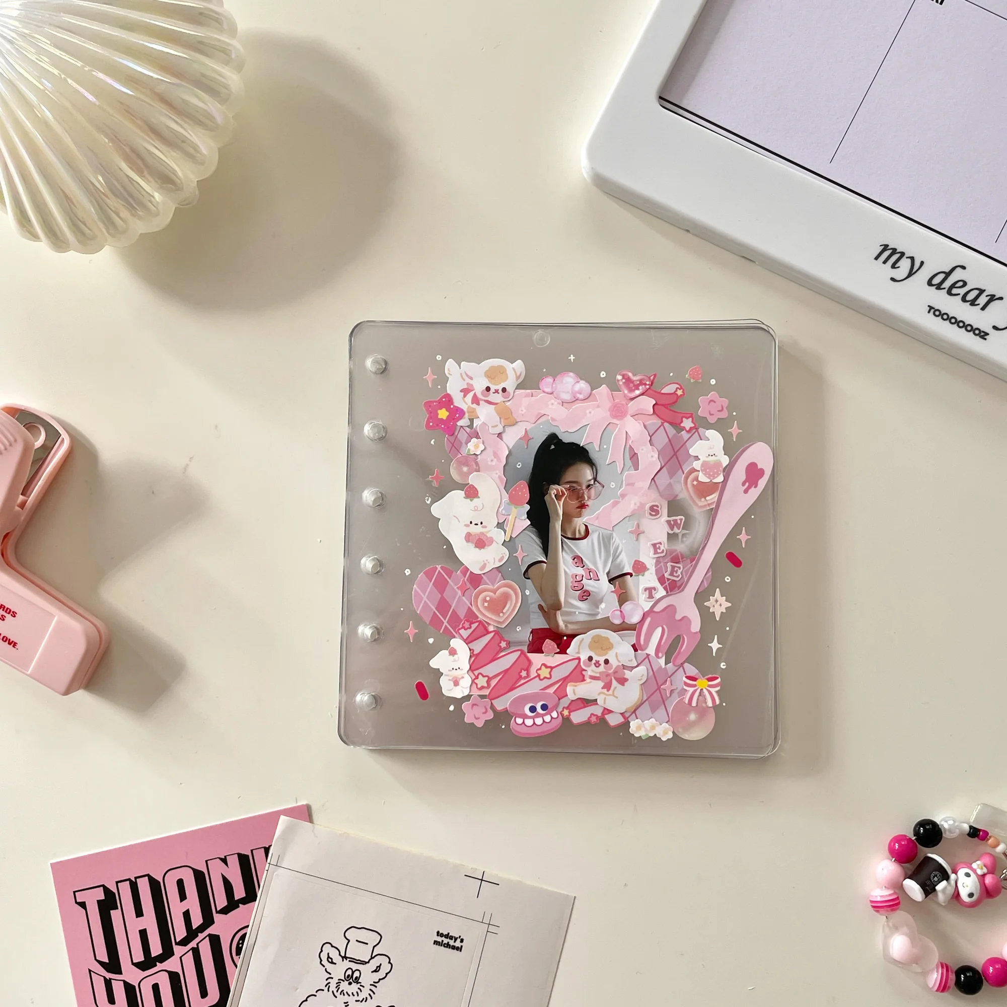 MINKYS Neue Platz Laser Bling PU Leder Photocards Sammeln Buch Binder Notebook Abdeckung Tagebuch Agenda Planer Schreibwaren – Detail 10