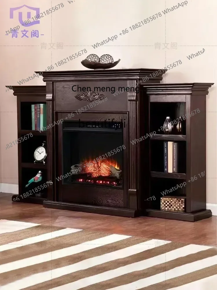 

D178 Y American-Style Solid Wood Combination Fireplace Curio Cabinet Light Luxury Hallway Background Wall Living Room Storage C