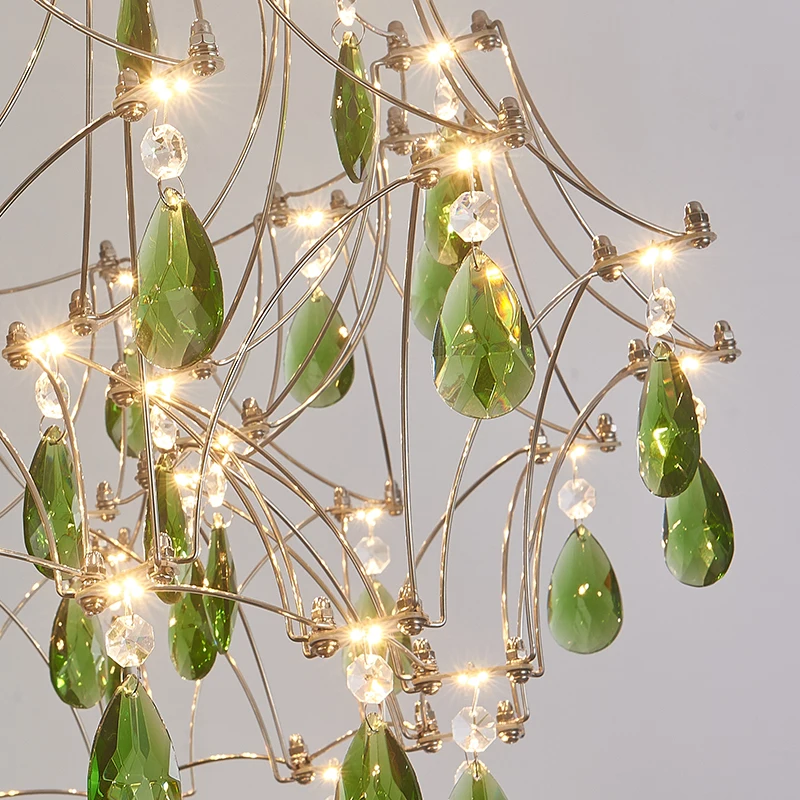 

French bedroom designer light luxury crystal living room chandelier creative dining room full of stars