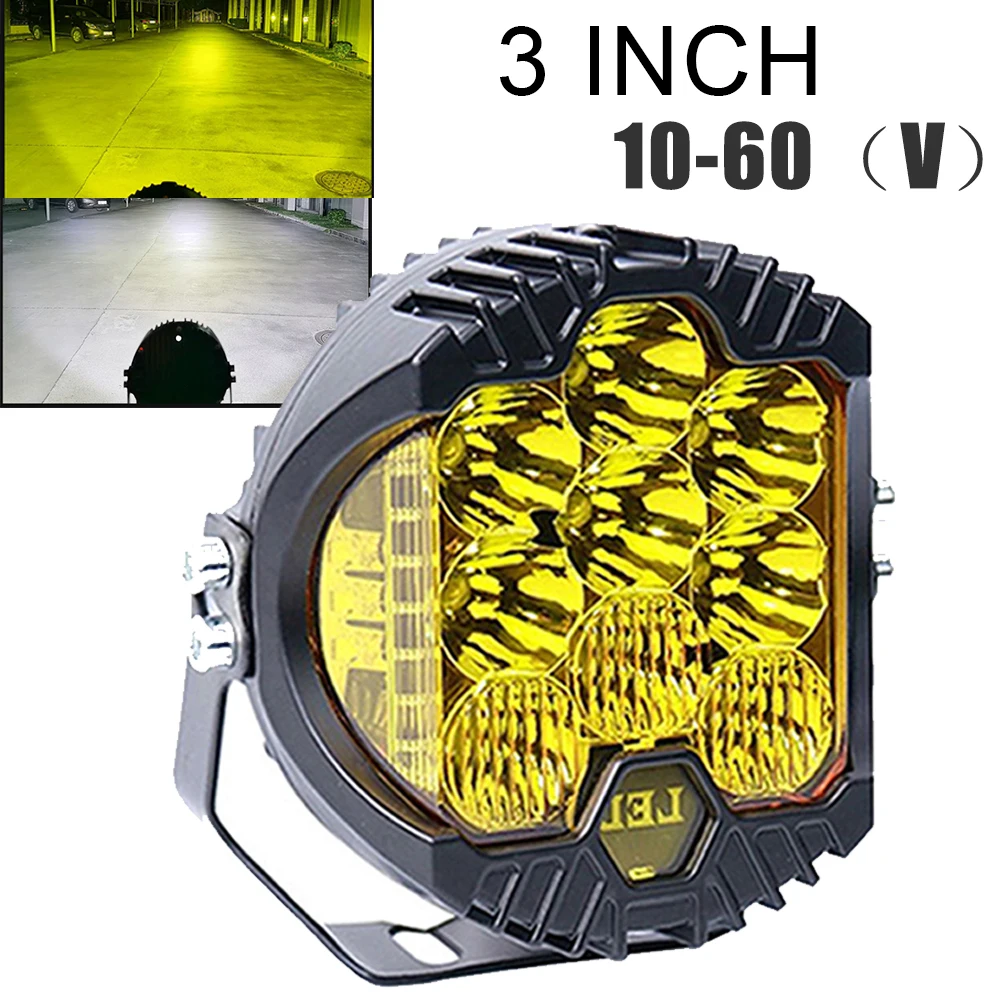 

12V 24V Car Driving LED Lights 3 Inch Motorcycle Headlight DRL Hi/Lo Beam 3inch Work Light For Niva Lada Offroad 4x4 jeep spot