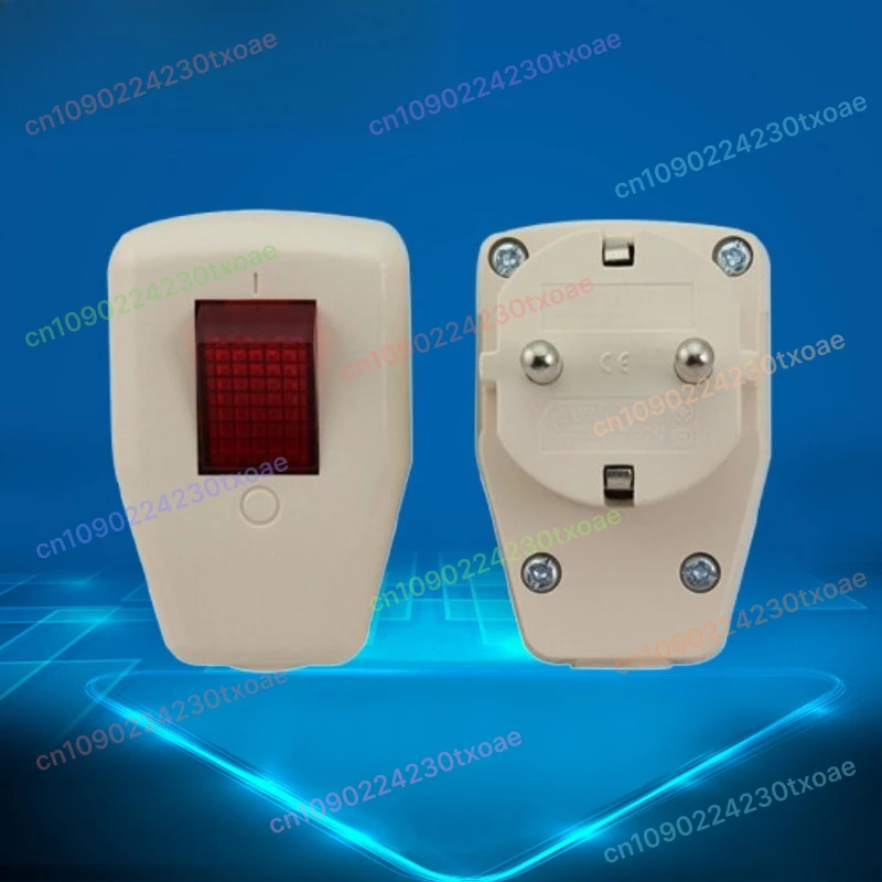 European Standard 7352 Plug With LED Switch Indicator, 2-Pin+Ground Right Angle Design, Tool-Free Installation
