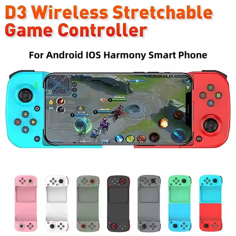 D3 Wireless Bluetooth Gamepad Type-C Retractable Game Controller Joystick For Mobile Phone Support IOS Android TV/PC Device PS4